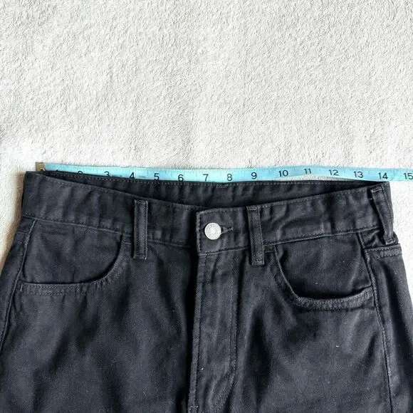 NWOT H&M Black Denim Raw Hem Mini Skirt - Picture 10 of 11